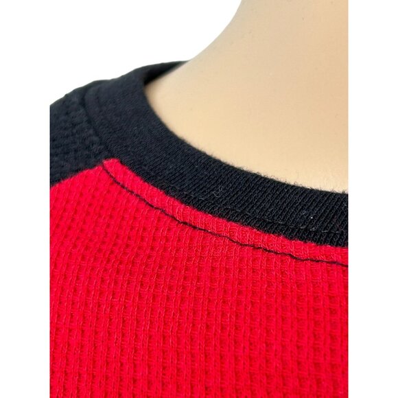 GALAXY By Harvic Men’s T-Shirt L Red Black Long Raglan Sleeve Crewneck Casual - Picture 8 of 10